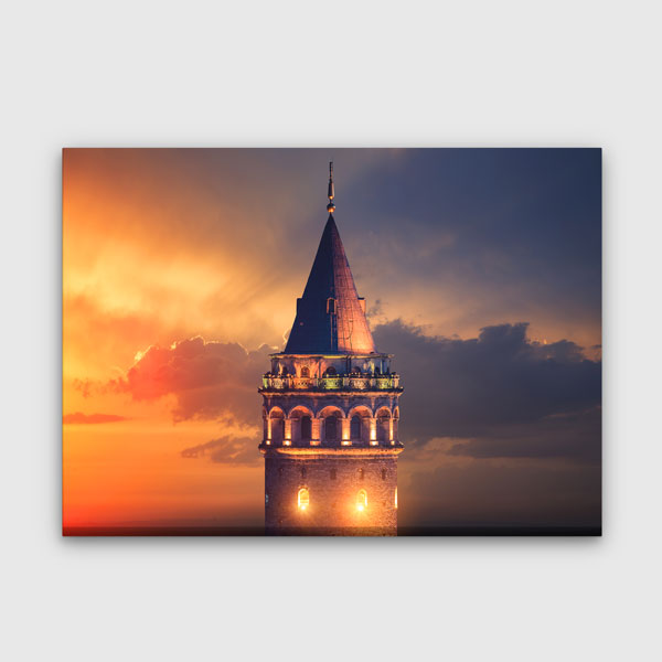 Galata Kulesi Gün Batımı Manzaralı Kanvas Tablo 12069