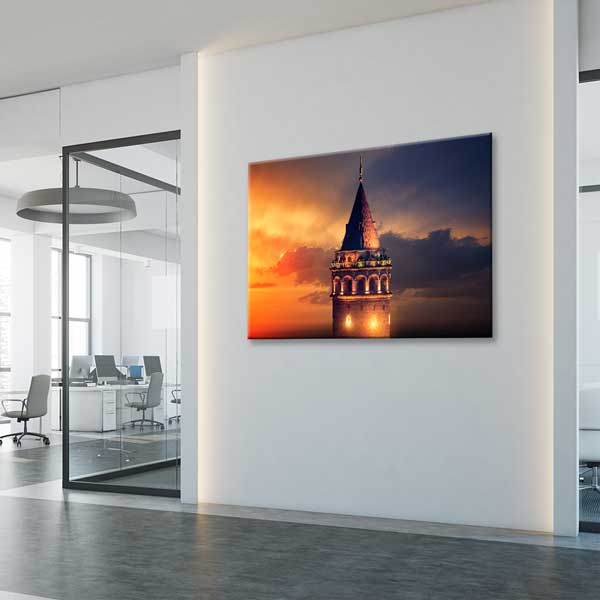 Galata Kulesi Gün Batımı Manzaralı Kanvas Tablo 12069