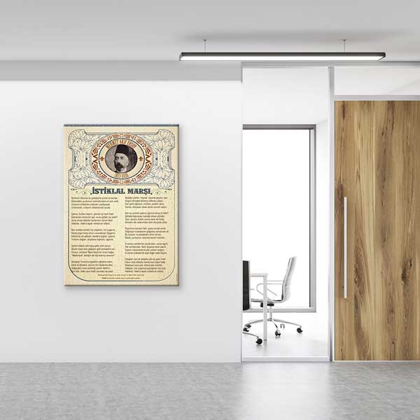 istiklal-marsi-posterler-f-562-02 İstiklal Marşı ve Mehmet Akif Ersoy Portreli Kanvas Tablo F-562
