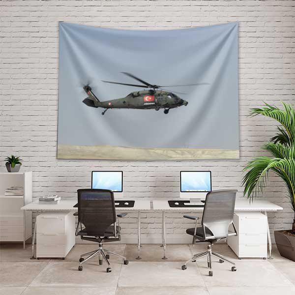 Türk Jandarma Helikopteri Fotoğraf Baskılı Duvar Örtüsü 11124