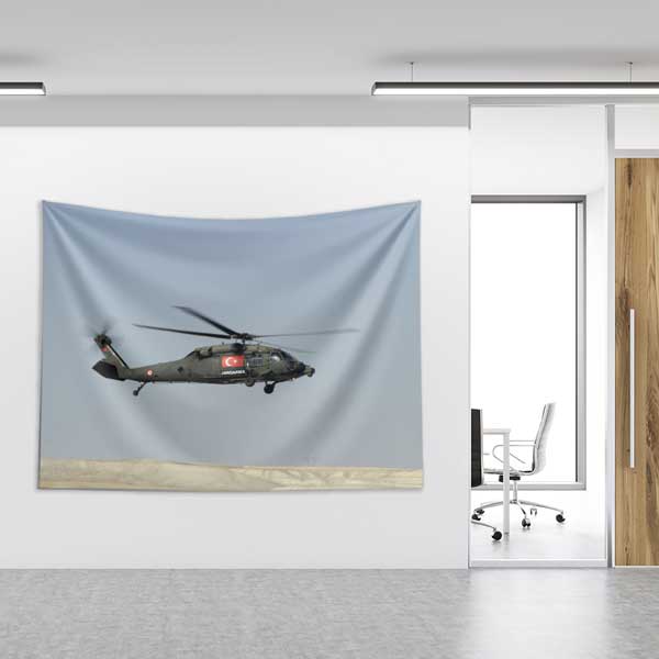 Türk Jandarma Helikopteri Fotoğraf Baskılı Duvar Örtüsü 11124