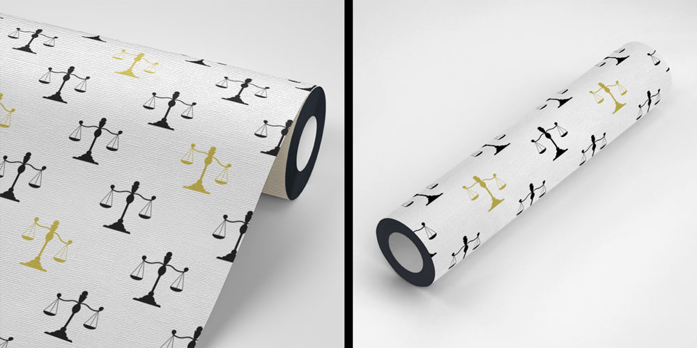 judge-wall-art-5292-05 Tekrarlayan Adalet Terazisi Desenli Hukuk Duvar Kağıdı – Modern Ofis Tasarımı 5292