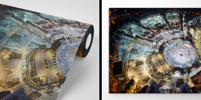 Kabe ve Mekke Gece Manzaralı Duvar Kağıdı ve Duvar Giydirme 10483