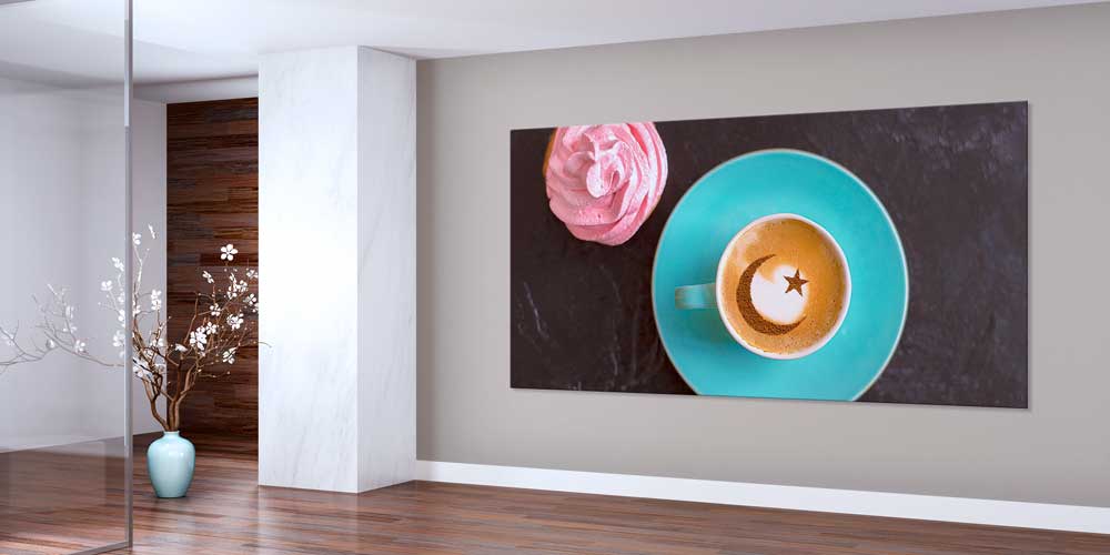 Hilal ve Yıldız Desenli Kahve ve Tatlı Temalı Büyük Ebat Duvar Dekoru – 12458