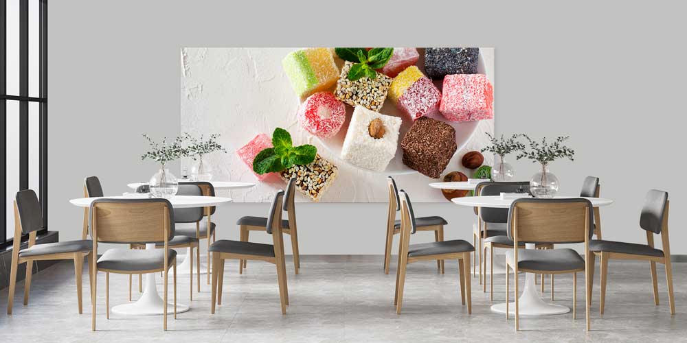 Karışık Lokum Temalı Büyük Ebat Duvar Dekoru – 12463