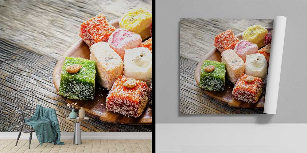 Renkli Lokum Sunumu Anadolu Mutfağı Duvar Kağıdı 12380