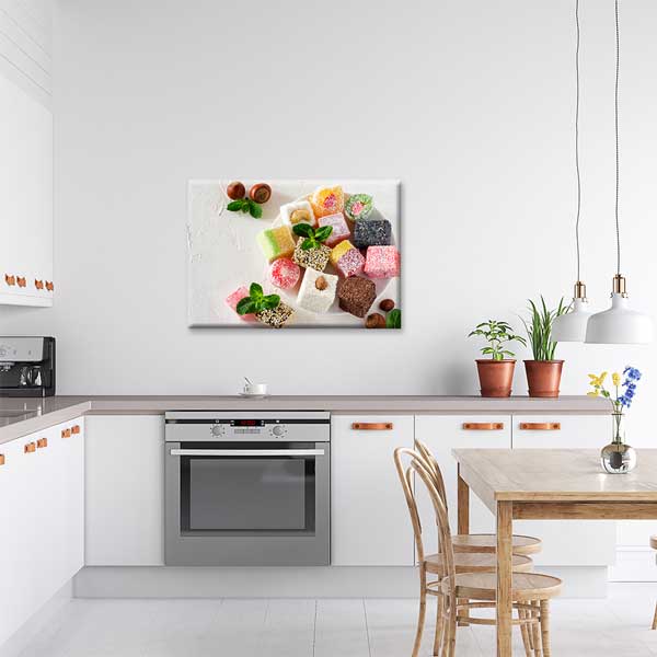 Renkli Lokumlar Temalı Kanvas Duvar Tablosu – 12158