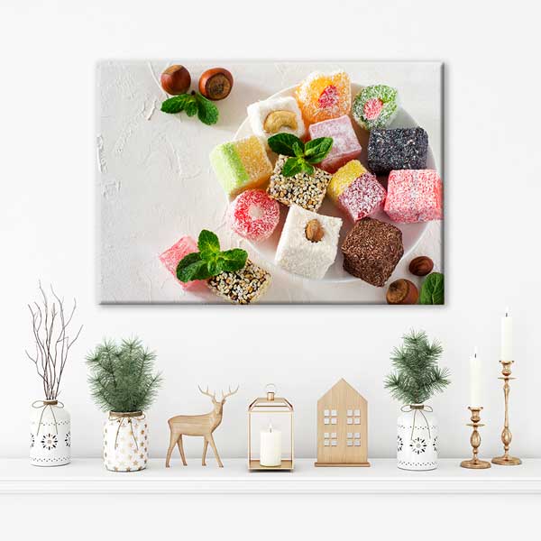 Renkli Lokumlar Temalı Kanvas Duvar Tablosu – 12158