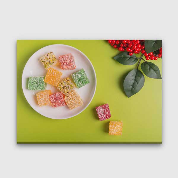 Renkli Lokum Tasarımlı Kanvas Duvar Tablosu – 12160