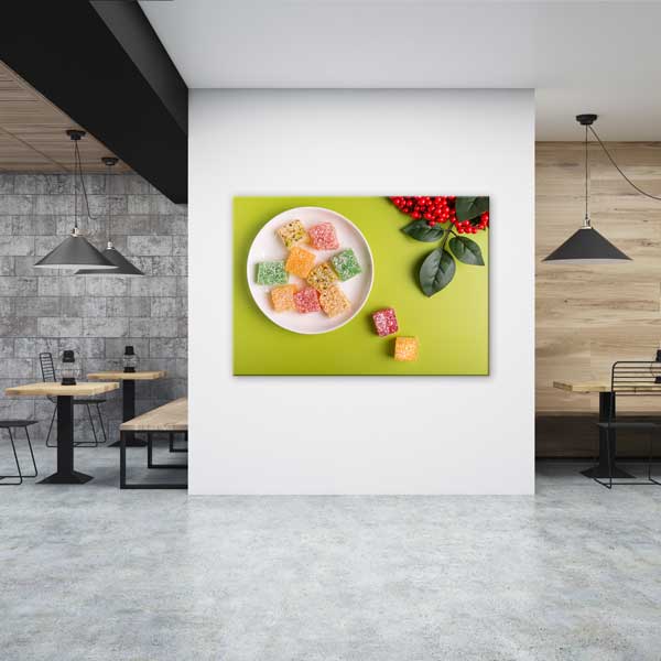 Renkli Lokum Tasarımlı Kanvas Duvar Tablosu – 12160