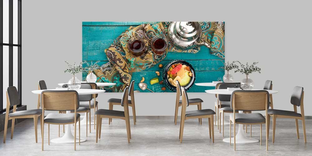 Çay ve Kuruyemiş Temalı Büyük Ebat Duvar Dekoru – 12461