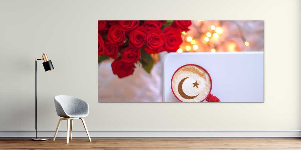 Hilal ve Yıldız Desenli Kahve Temalı Büyük Ebat Duvar Dekoru – 12457