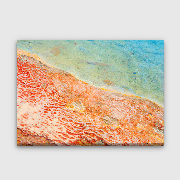 Turkuaz ve Mercan Soyut Doğa Dokusu Kanvas Tablo 4036