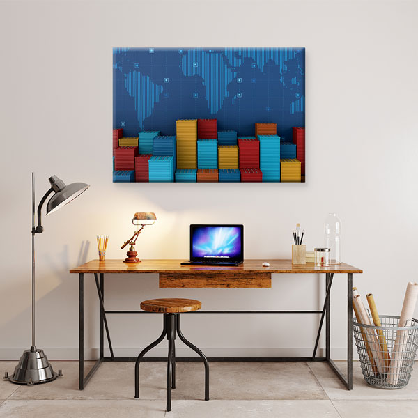 kanvas-duvar-dekor-tablo-5330-01 Küresel Ticaret ve Lojistik Konteyner Temalı Kanvas Duvar Tablosu – 5330