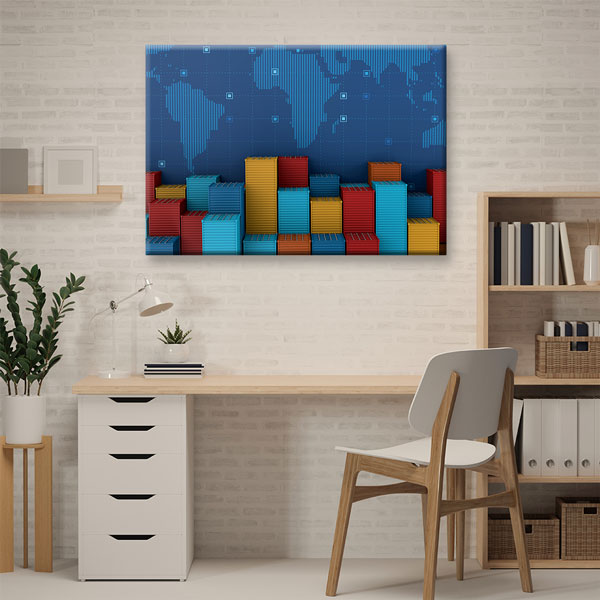 kanvas-duvar-dekor-tablo-5330-02 Küresel Ticaret ve Lojistik Konteyner Temalı Kanvas Duvar Tablosu – 5330