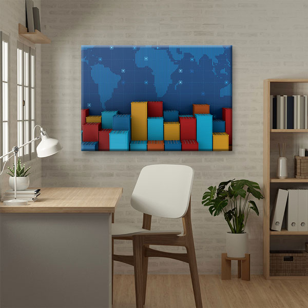 kanvas-duvar-dekor-tablo-5330-03 Küresel Ticaret ve Lojistik Konteyner Temalı Kanvas Duvar Tablosu – 5330