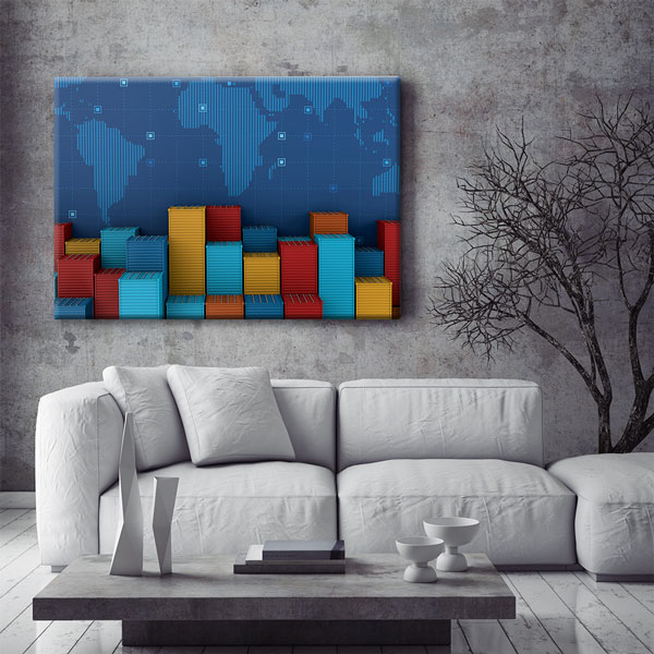 kanvas-duvar-dekor-tablo-5330-06 Küresel Ticaret ve Lojistik Konteyner Temalı Kanvas Duvar Tablosu – 5330