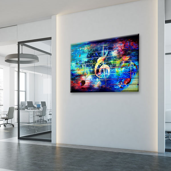 Renkli Nota Temalı Soyut Müzik Kanvas Tablo 5042