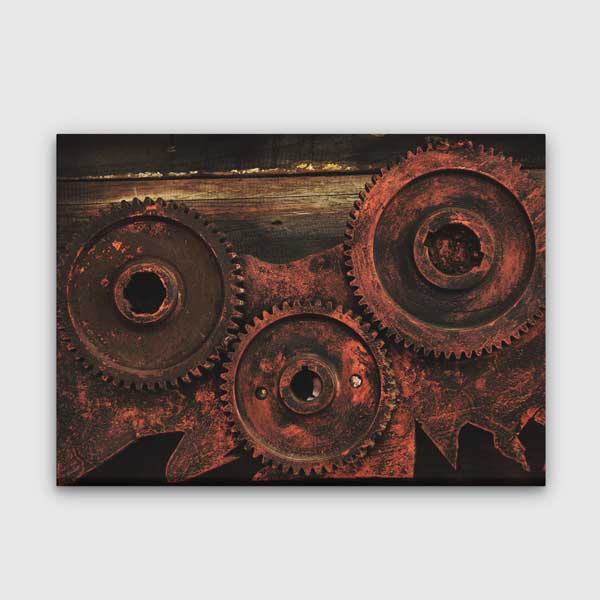 Paslı Dişli Mekanizma Temalı Kanvas Duvar Tablosu – 5430