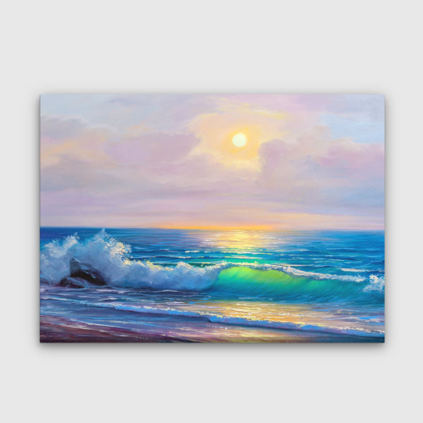 Gün Işığında Dalga ve Deniz Manzarası Kanvas Tablo 4383