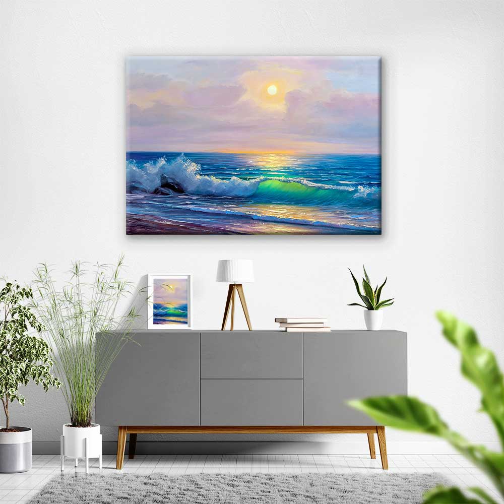 Gün Işığında Dalga ve Deniz Manzarası Kanvas Tablo 4383