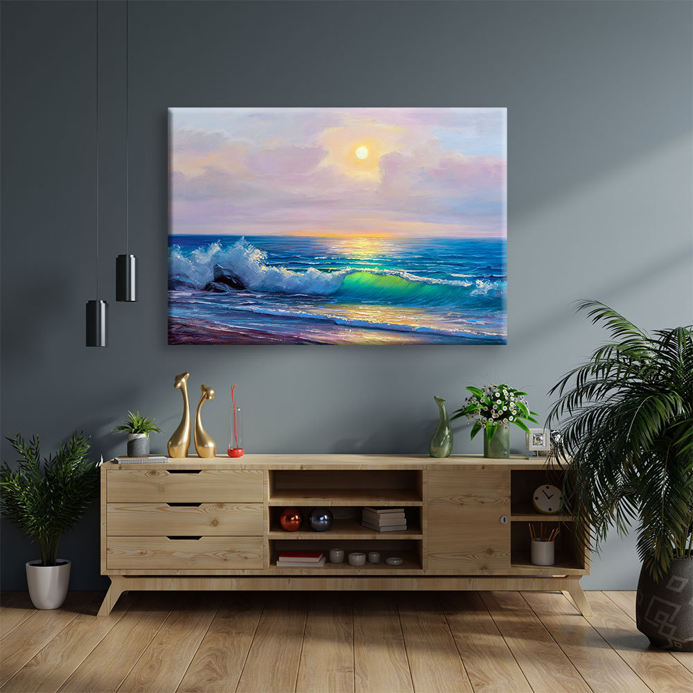 Gün Işığında Dalga ve Deniz Manzarası Kanvas Tablo 4383