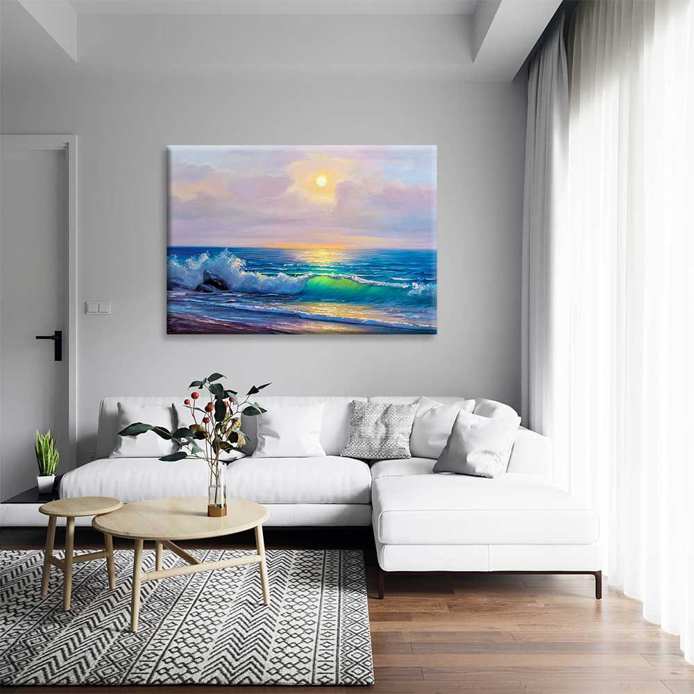 Gün Işığında Dalga ve Deniz Manzarası Kanvas Tablo 4383