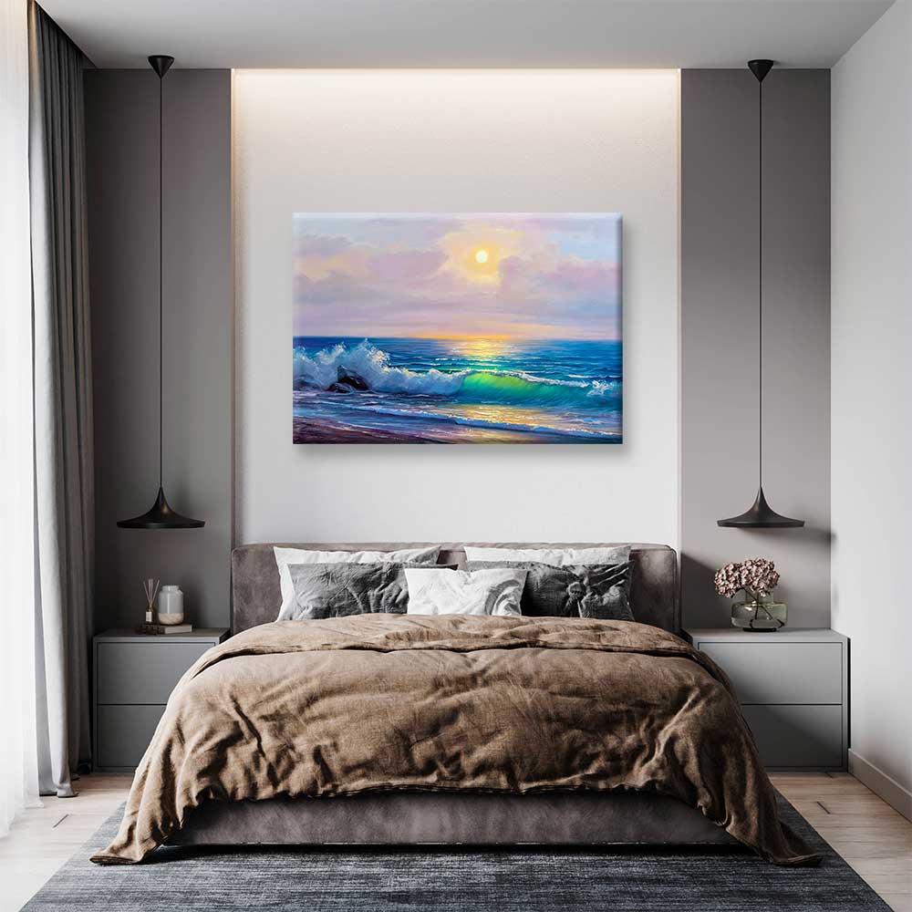 Gün Işığında Dalga ve Deniz Manzarası Kanvas Tablo 4383