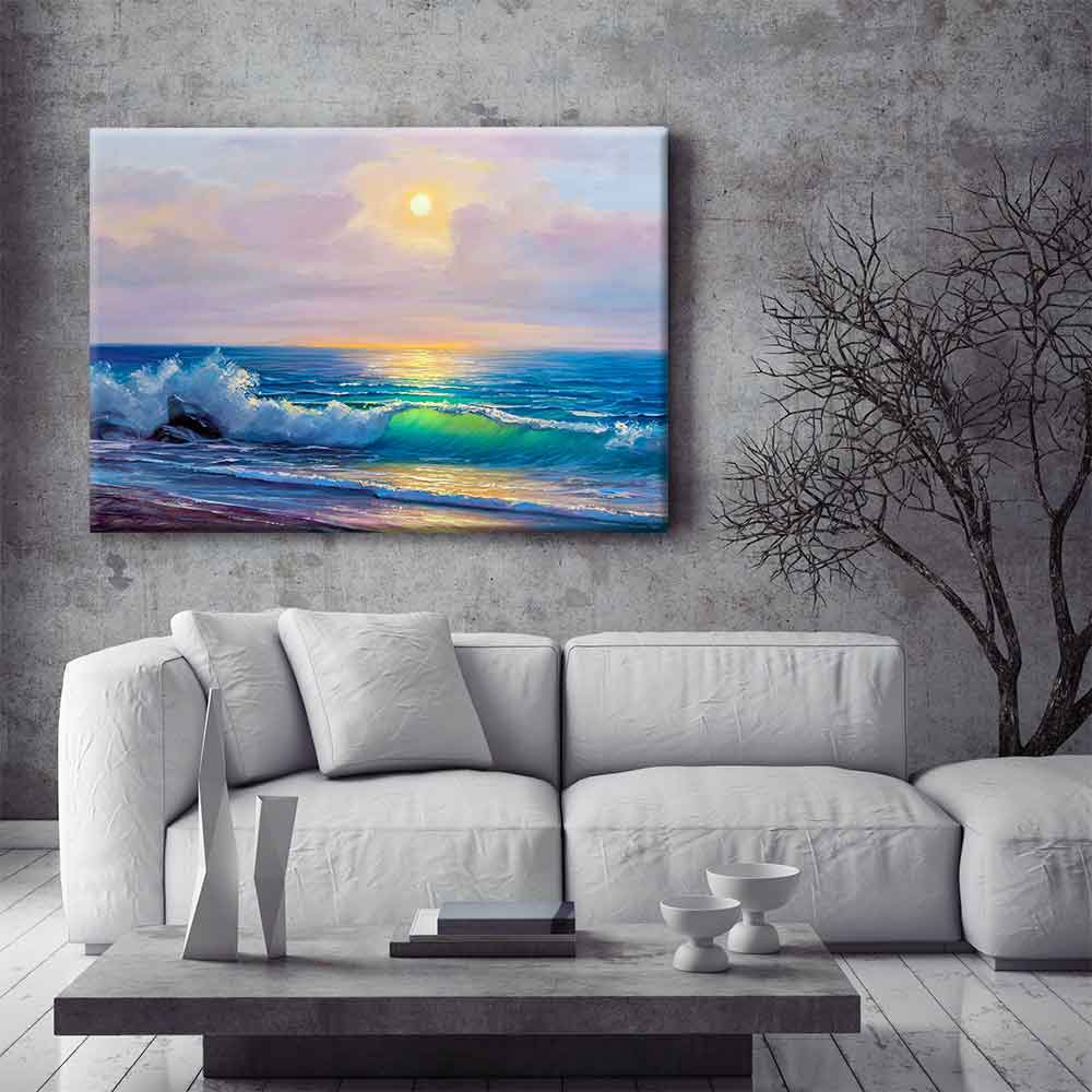 Gün Işığında Dalga ve Deniz Manzarası Kanvas Tablo 4383