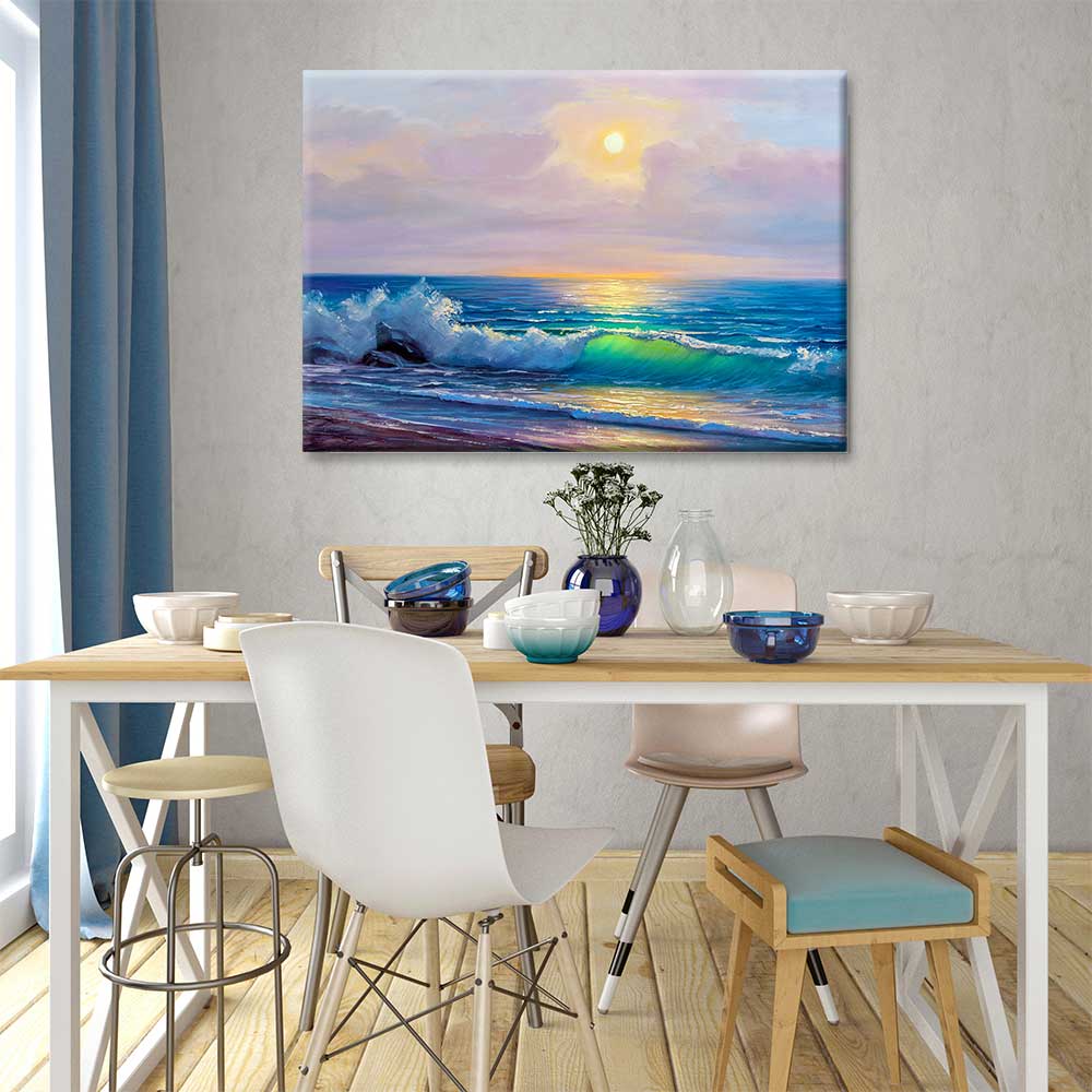 Gün Işığında Dalga ve Deniz Manzarası Kanvas Tablo 4383