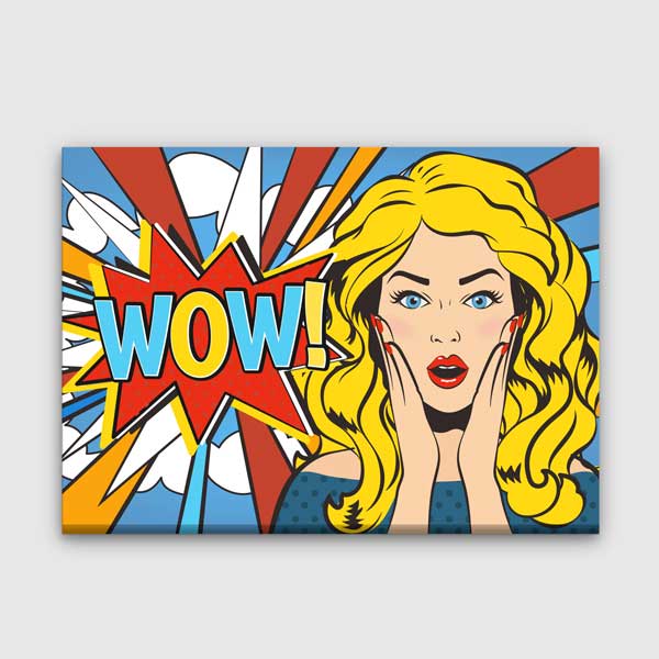 Pop Art Kadın Temalı WOW Kanvas Duvar Tablosu – 5655