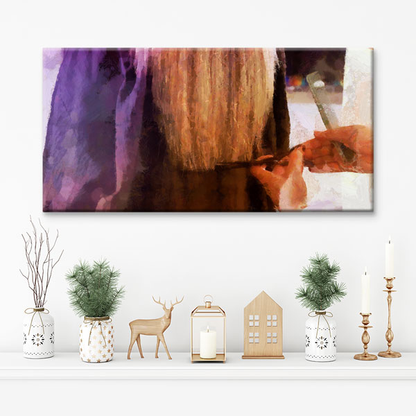 Kuaförlerde Saç Kesimi Temalı Duvar Tablosu – 5667