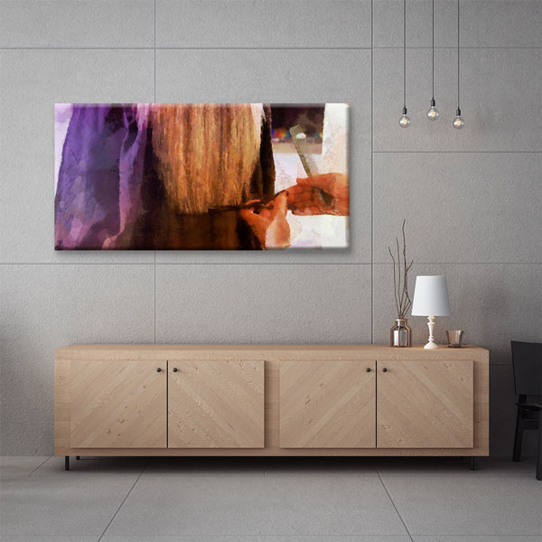 Kuaförlerde Saç Kesimi Temalı Duvar Tablosu – 5667