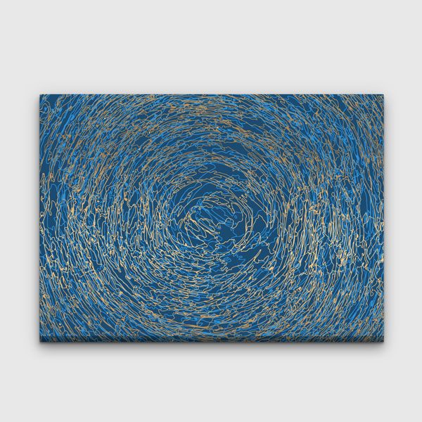 Mavi Spiral Dokulu Soyut Sanat Kanvas Tablo 4122