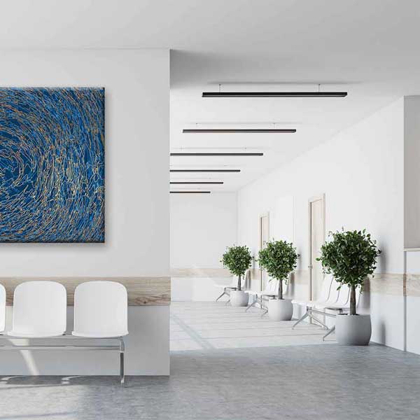 Mavi Spiral Dokulu Soyut Sanat Kanvas Tablo 4122