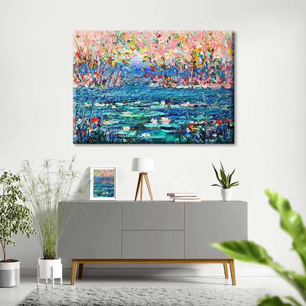 Soyut Doğa ve Su Yüzeyi Desenli Kanvas Tablo 4218