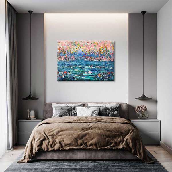 Soyut Doğa ve Su Yüzeyi Desenli Kanvas Tablo 4218