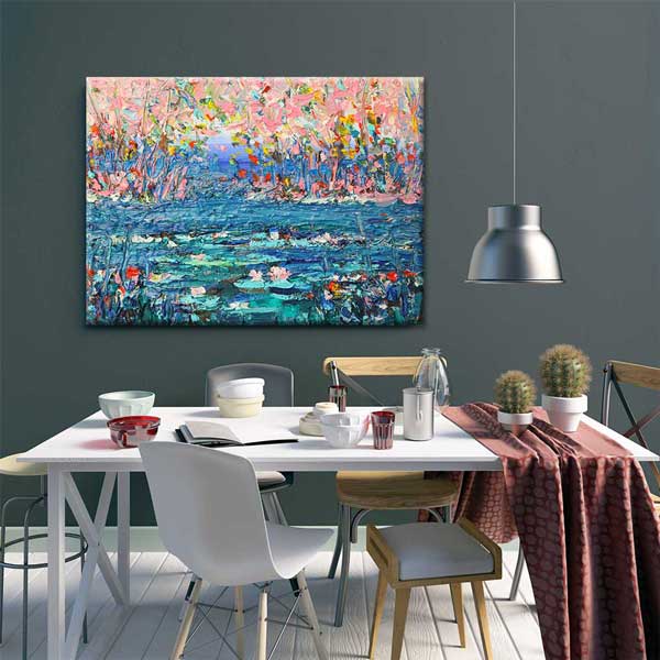 Soyut Doğa ve Su Yüzeyi Desenli Kanvas Tablo 4218