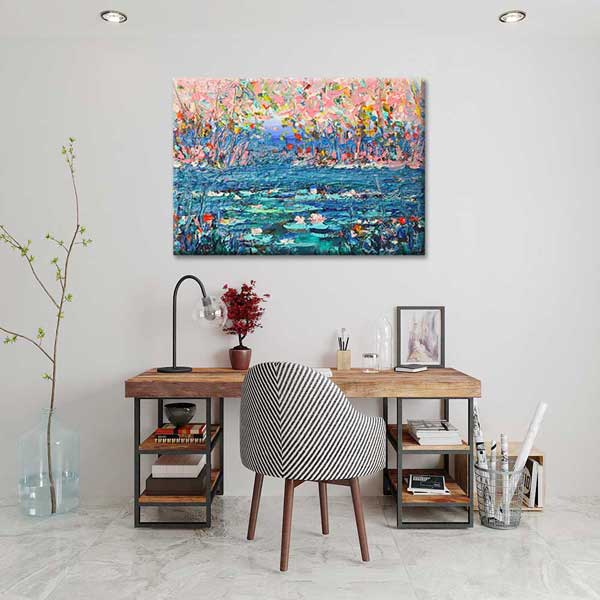 Soyut Doğa ve Su Yüzeyi Desenli Kanvas Tablo 4218