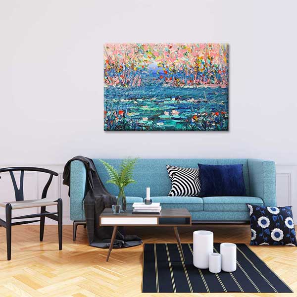 Soyut Doğa ve Su Yüzeyi Desenli Kanvas Tablo 4218