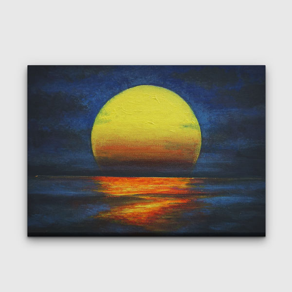 Kozmik Gün Batımı Manzaralı Kanvas Tablo 4309