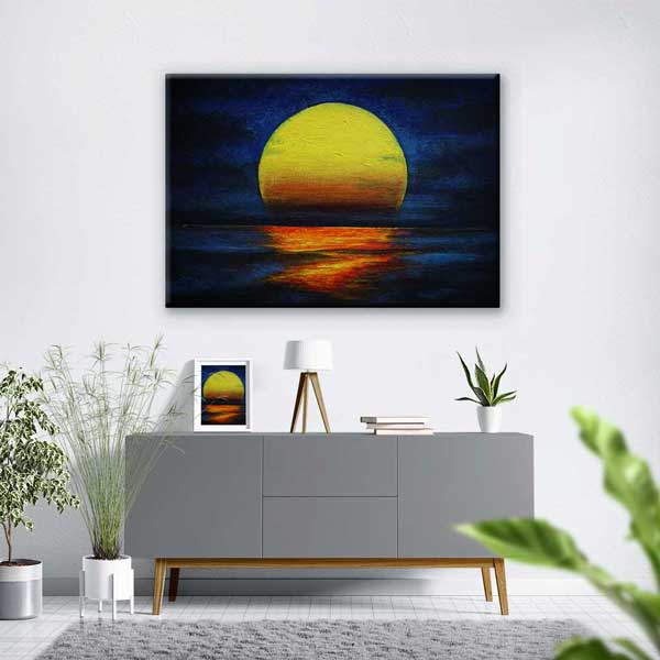 Kozmik Gün Batımı Manzaralı Kanvas Tablo 4309