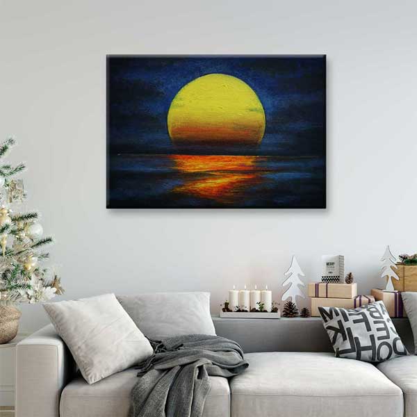 Kozmik Gün Batımı Manzaralı Kanvas Tablo 4309