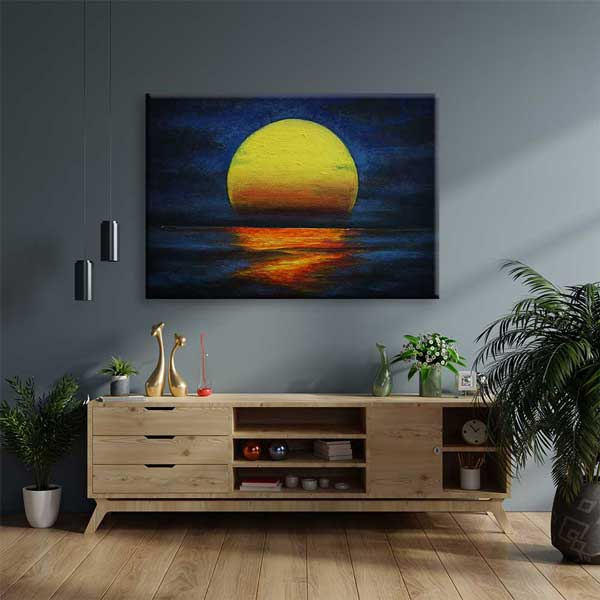 Kozmik Gün Batımı Manzaralı Kanvas Tablo 4309