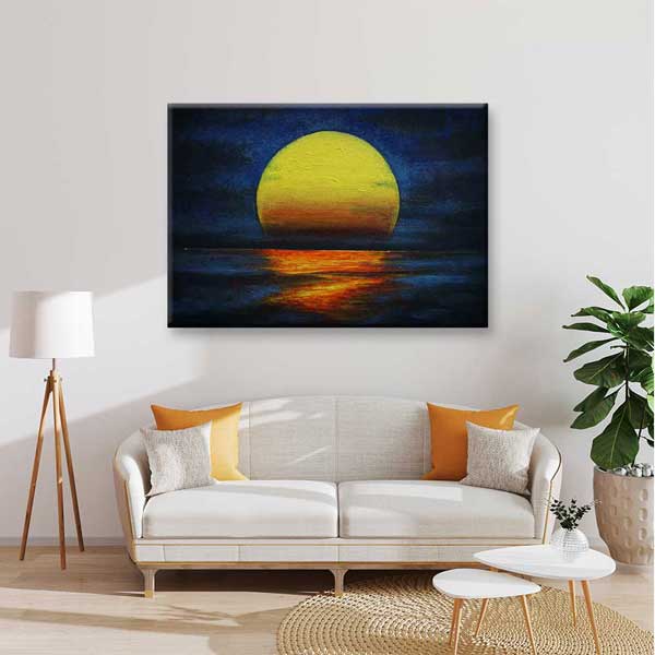 Kozmik Gün Batımı Manzaralı Kanvas Tablo 4309
