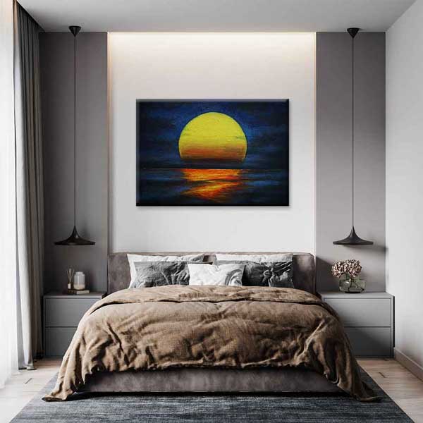 Kozmik Gün Batımı Manzaralı Kanvas Tablo 4309