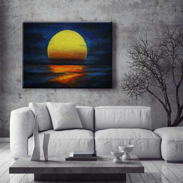 Kozmik Gün Batımı Manzaralı Kanvas Tablo 4309