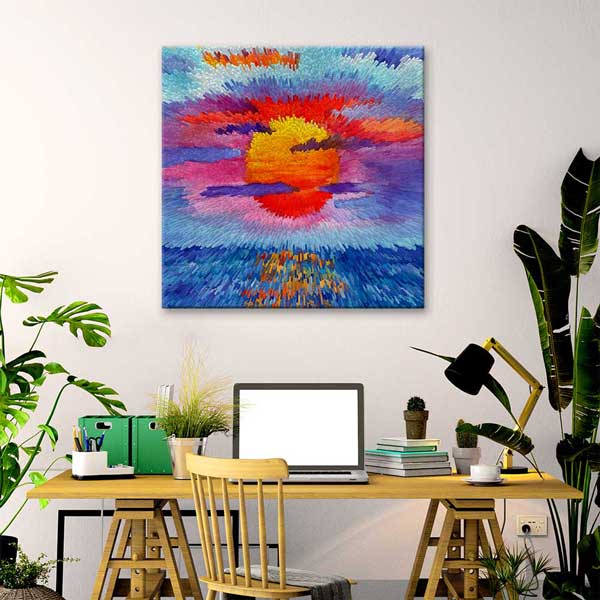 Soyut Renk Patlaması Güneş Kompozisyonu Kanvas Tablo 4398