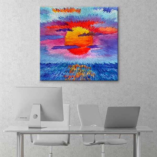 Soyut Renk Patlaması Güneş Kompozisyonu Kanvas Tablo 4398