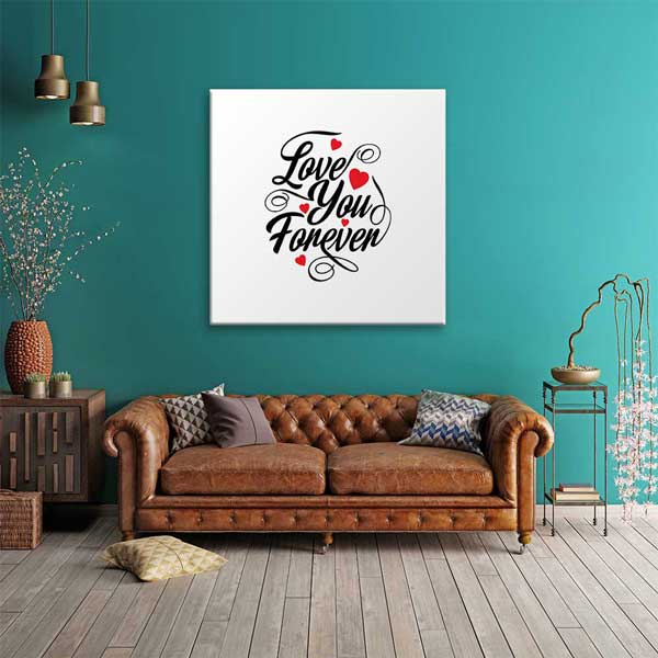 kanvas-tablo-4479-02 Love You Forever Yazılı Romantik Kanvas Tablo 4479